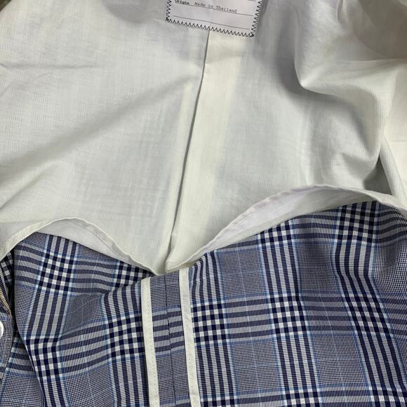 BLACK FLEECE Size 42 Navy White Plaid Cotton Silk Sport Coat - Picture 12 of 13